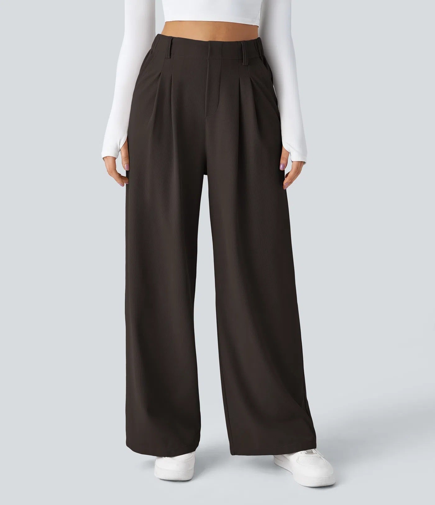 High Waisted Wide Leg Work Pants