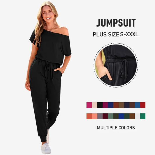 Off-Shoulder Plus Size Jumpsuit