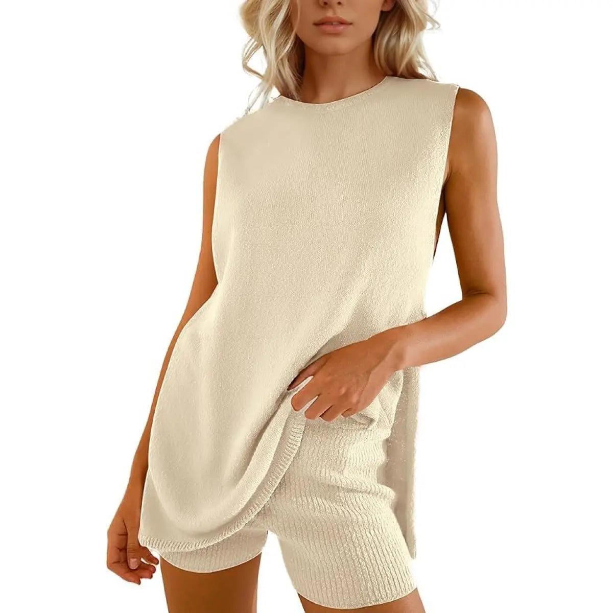 Women's Knit Sweater Shorts Set