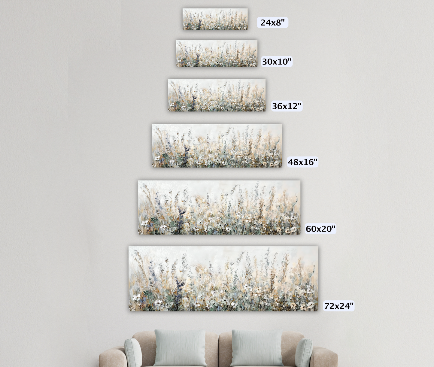 Wildflower Field Landscape Art