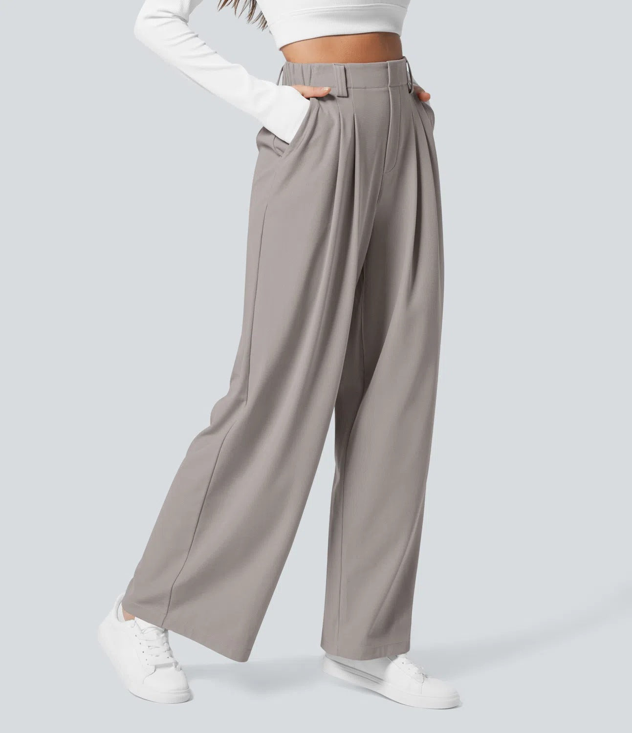 High Waisted Wide Leg Work Pants