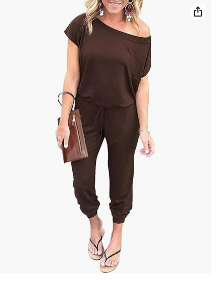 Off-Shoulder Plus Size Jumpsuit