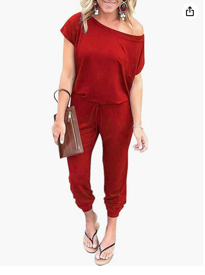 Off-Shoulder Plus Size Jumpsuit