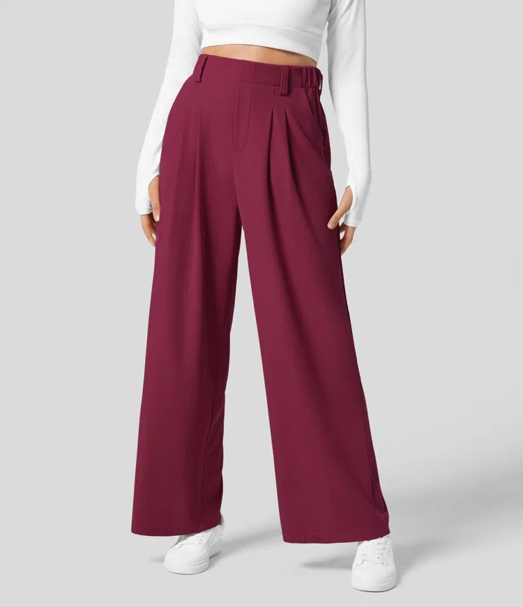 High Waisted Wide Leg Work Pants
