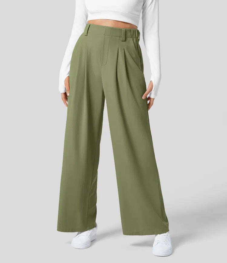 High Waisted Wide Leg Work Pants