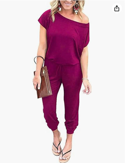 Off-Shoulder Plus Size Jumpsuit