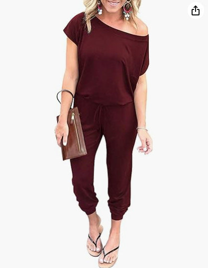 Off-Shoulder Plus Size Jumpsuit