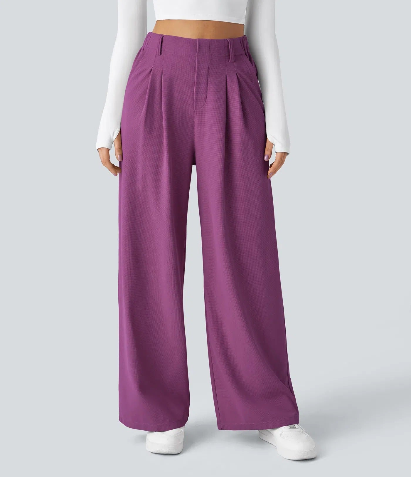 High Waisted Wide Leg Work Pants