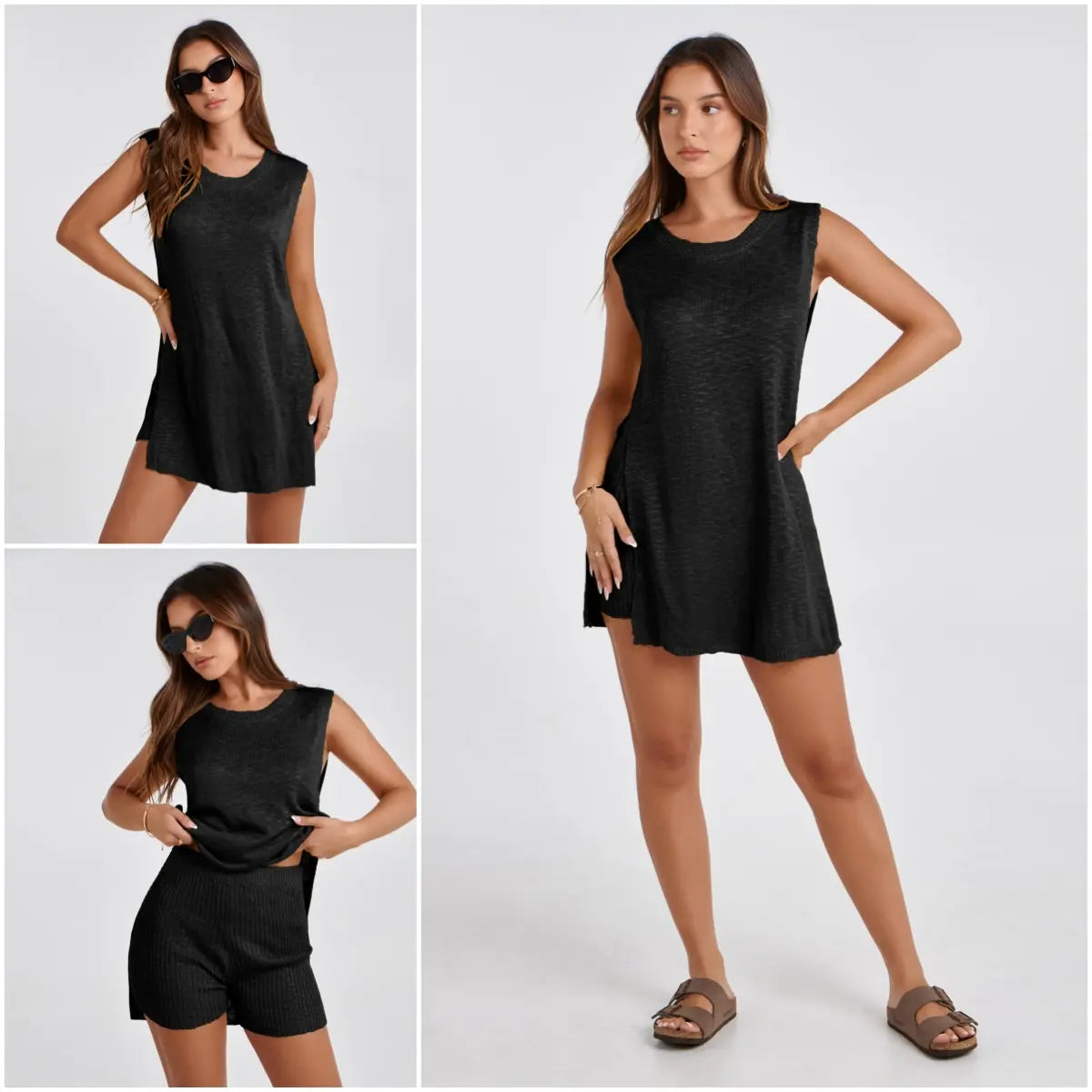 Women's Knit Sweater Shorts Set